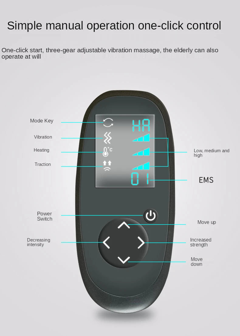 EMS & Advanced Inflatable Lumbar Traction Device | Airbag Compression Massager for Spinal Relief & Back Pain Relief
