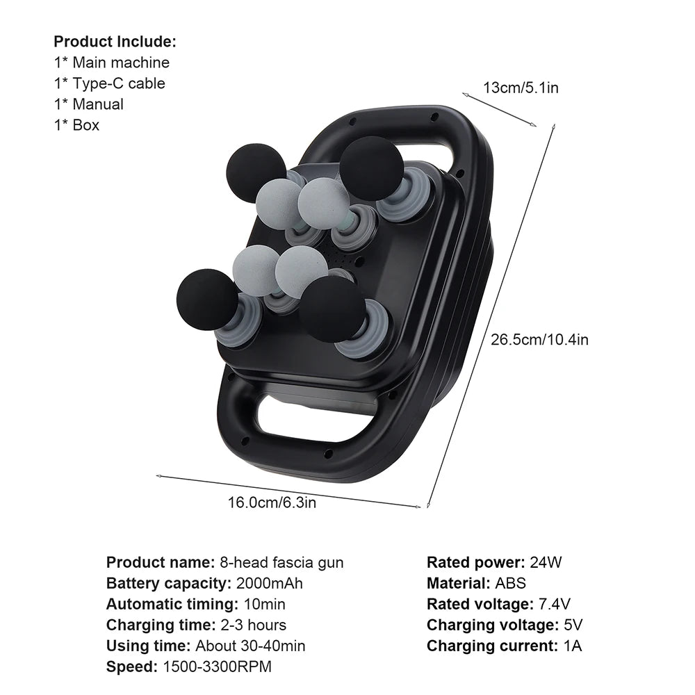 Professional 42-Head High-Frequency Percussion Massage Gun | Deep Tissue Vibration for Full Body & Muscle Relaxation | Pain Relief (Back, Neck, Shoulder)