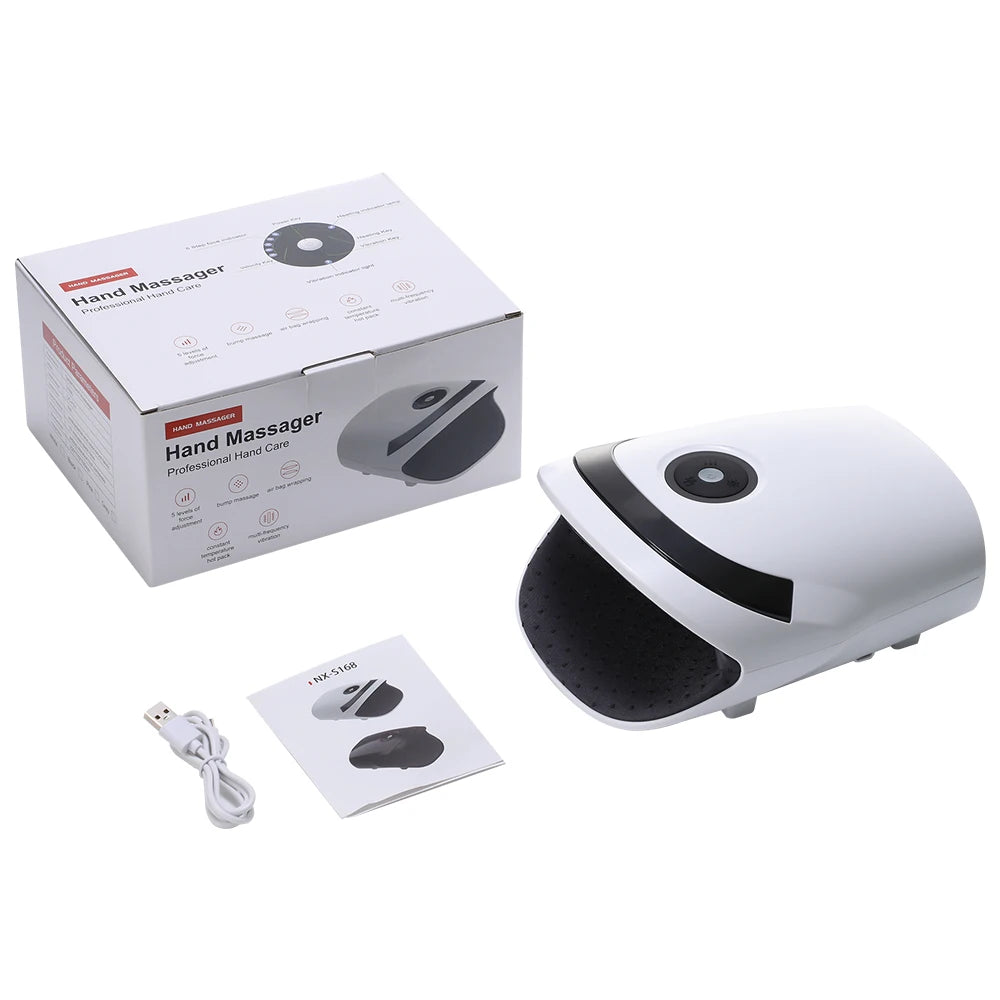 Smart Heated Wireless Electric Hand Massager | Air Compression & Hot Compress for Arthritis, Numbness & Muscle Relief