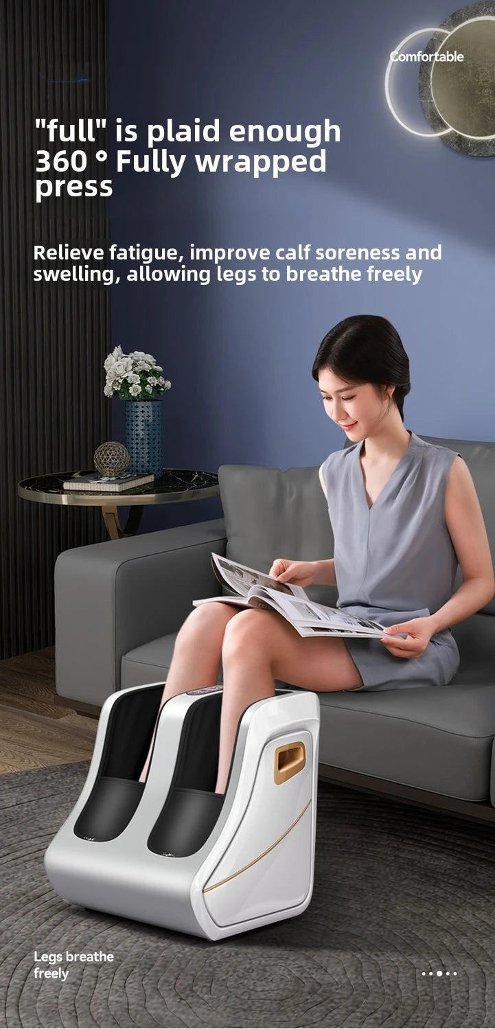 Premium Adjustable Heated Foot & Calf Massager | Shiatsu Deep Kneading, Compression & Vibration for Plantar & Circulation Relief