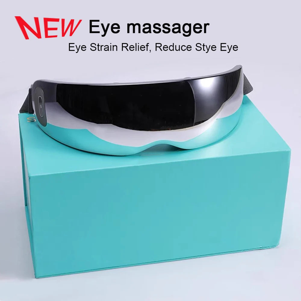 Advanced Electric Heated Eye Massager with 12 Acupressure Heads | Vibration Therapy for Deep Relaxation & Eye Fatigue Relief
