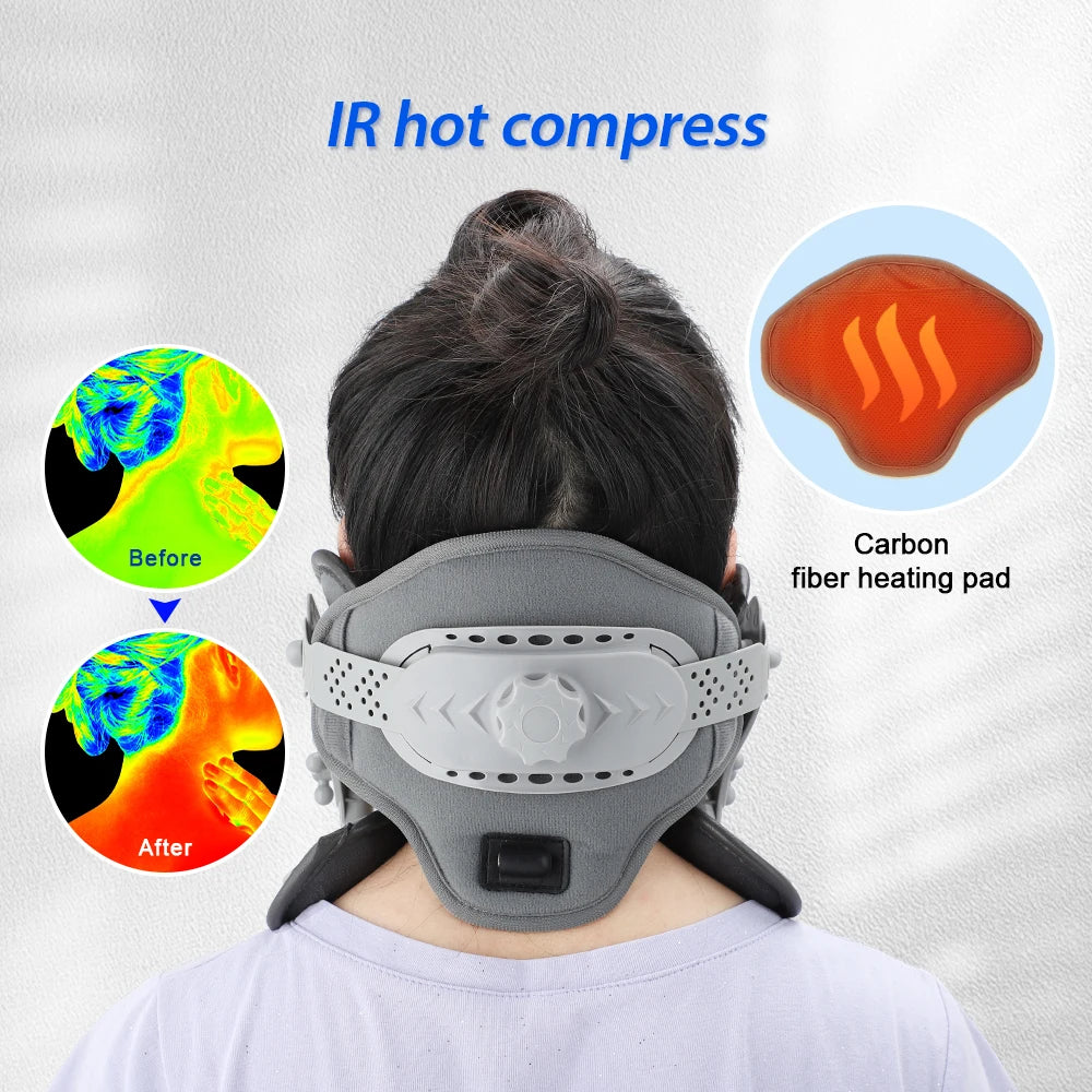 Smart Adjustable Heated Cervical Neck Traction Collar | Posture Correction & Spine Alignment for All Ages