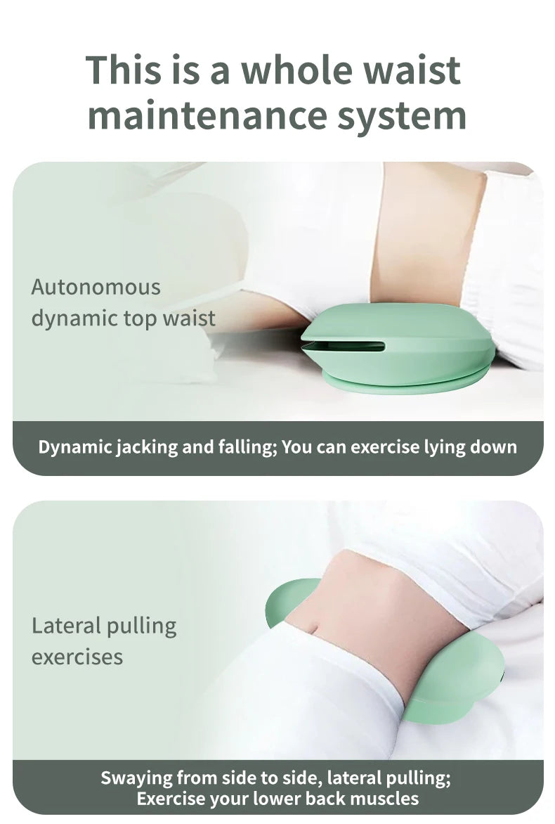 Premium Waist Massager with Heat & Dynamic Stretching | Low-Frequency Vibration & Multi-Axis Motion for Spinal Support | Airbag Traction for Core Relief