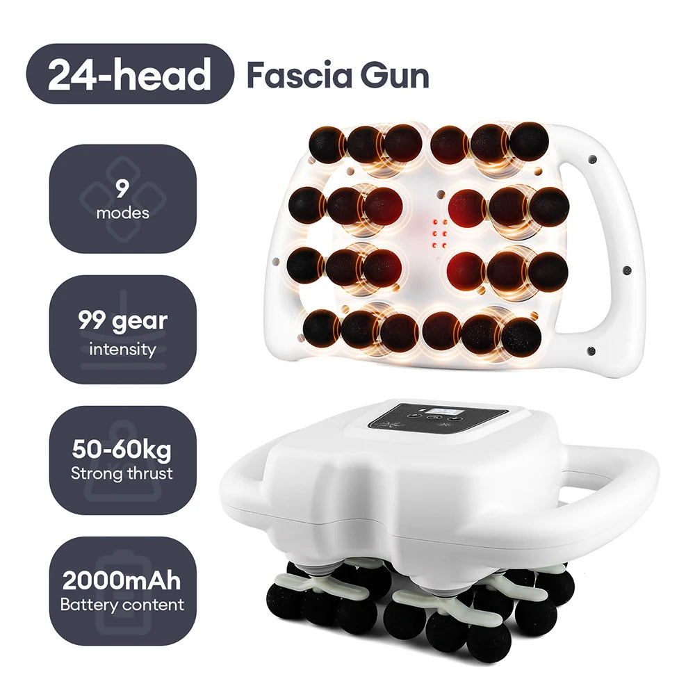 Professional 42-Head High-Frequency Percussion Massage Gun | Deep Tissue Vibration for Full Body & Muscle Relaxation | Pain Relief (Back, Neck, Shoulder)