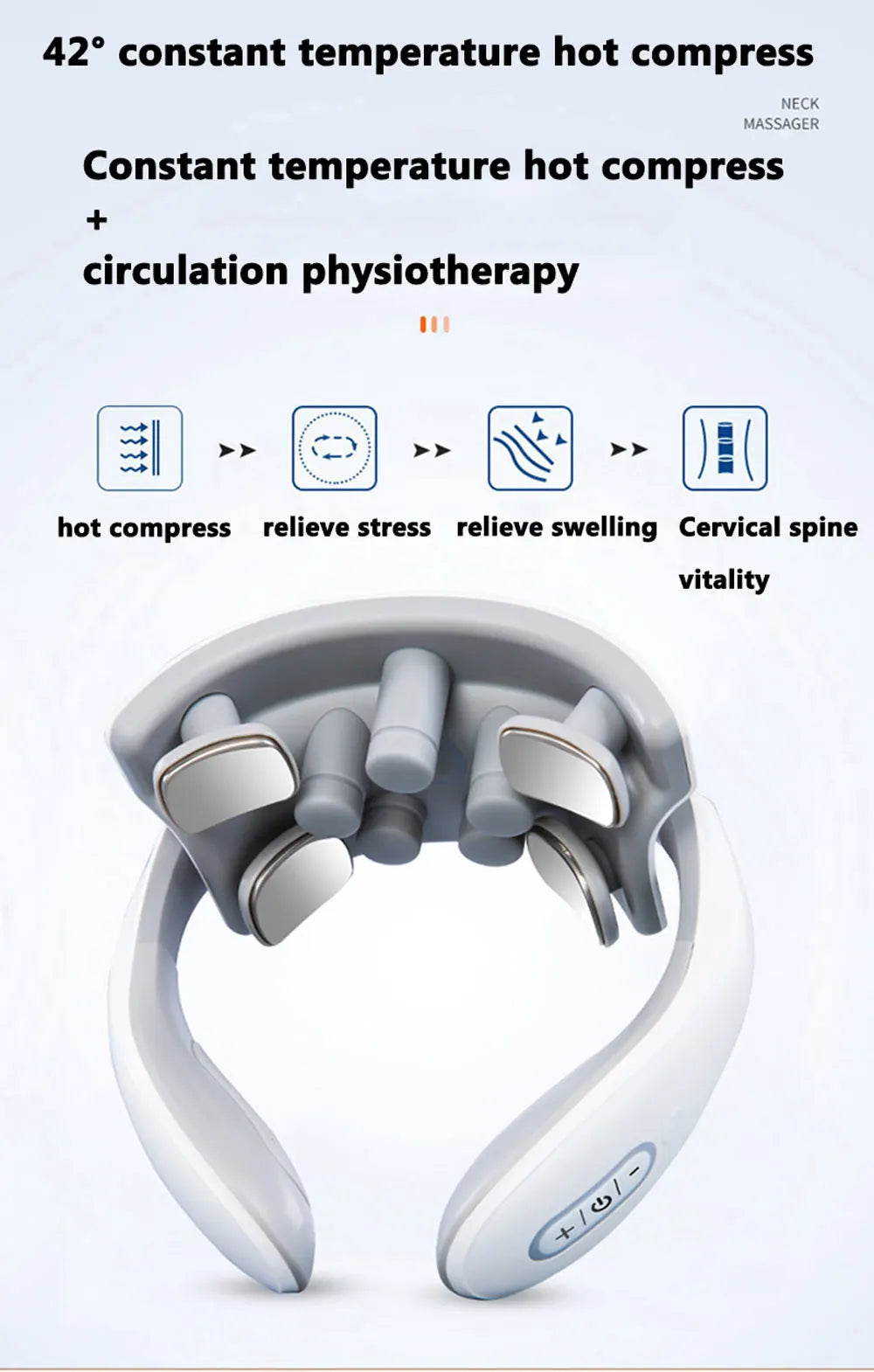 Smart Portable Neck & Shoulder Massager | Heating & Vibration Therapy for Cervical Health Care Device