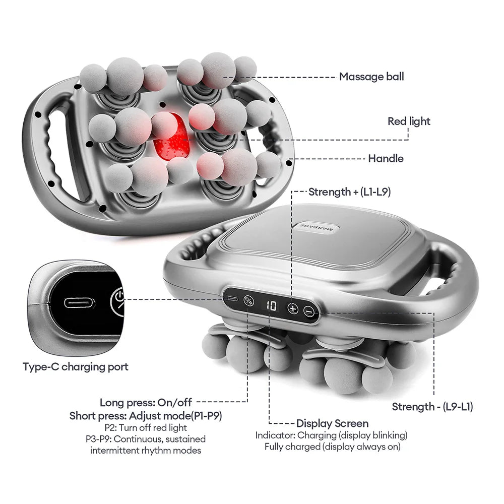 Professional 42-Head High-Frequency Percussion Massage Gun | Deep Tissue Vibration for Full Body & Muscle Relaxation | Pain Relief (Back, Neck, Shoulder)