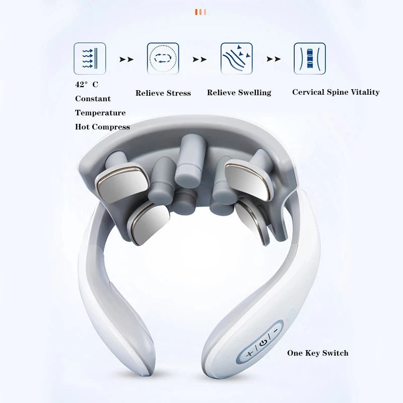 Smart Portable Neck & Shoulder Massager | Heating & Vibration Therapy for Cervical Health Care Device