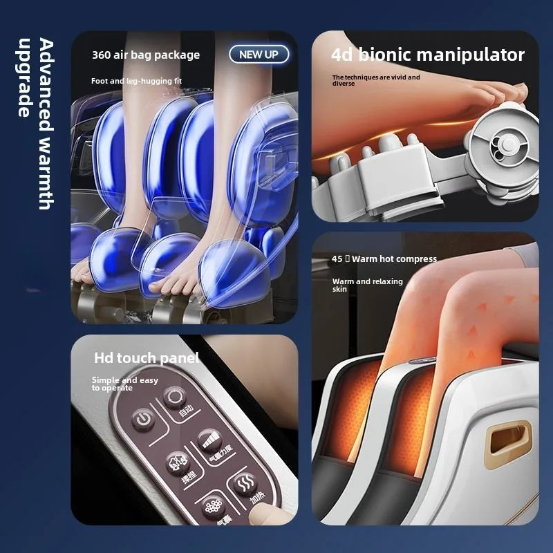 Premium Adjustable Heated Foot & Calf Massager | Shiatsu Deep Kneading, Compression & Vibration for Plantar & Circulation Relief