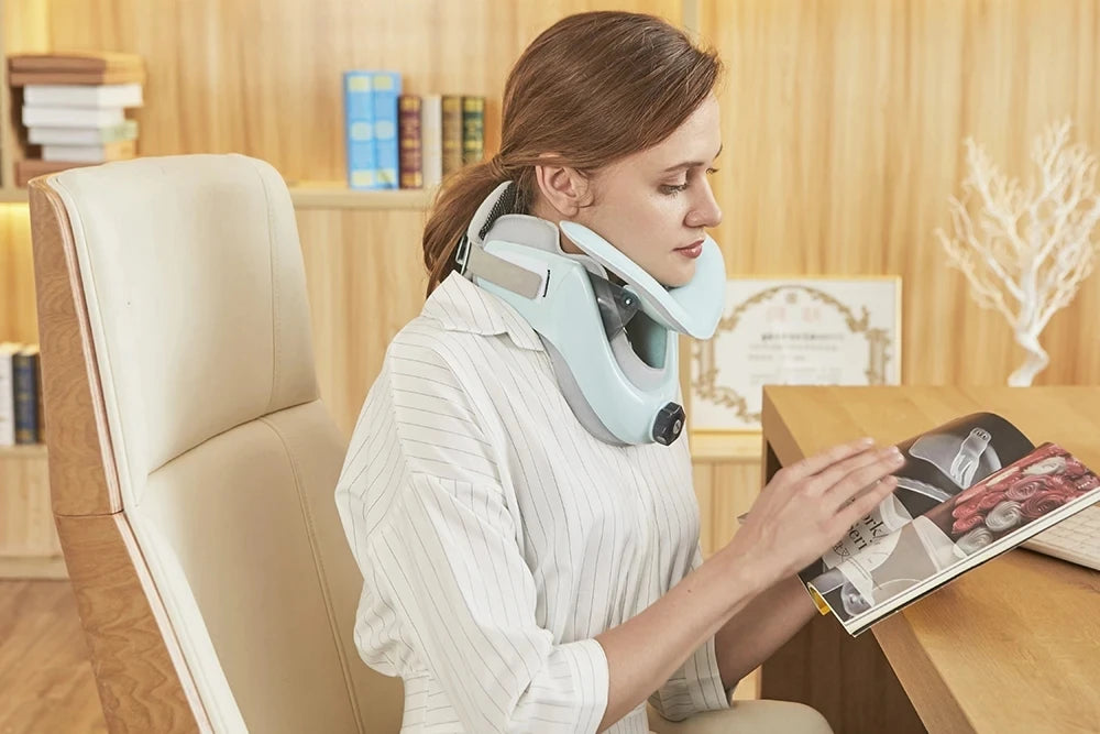 Inflatable Cervical Neck Traction Collar | Adjustable Air Sac Design for Spine Alignment & Home Use