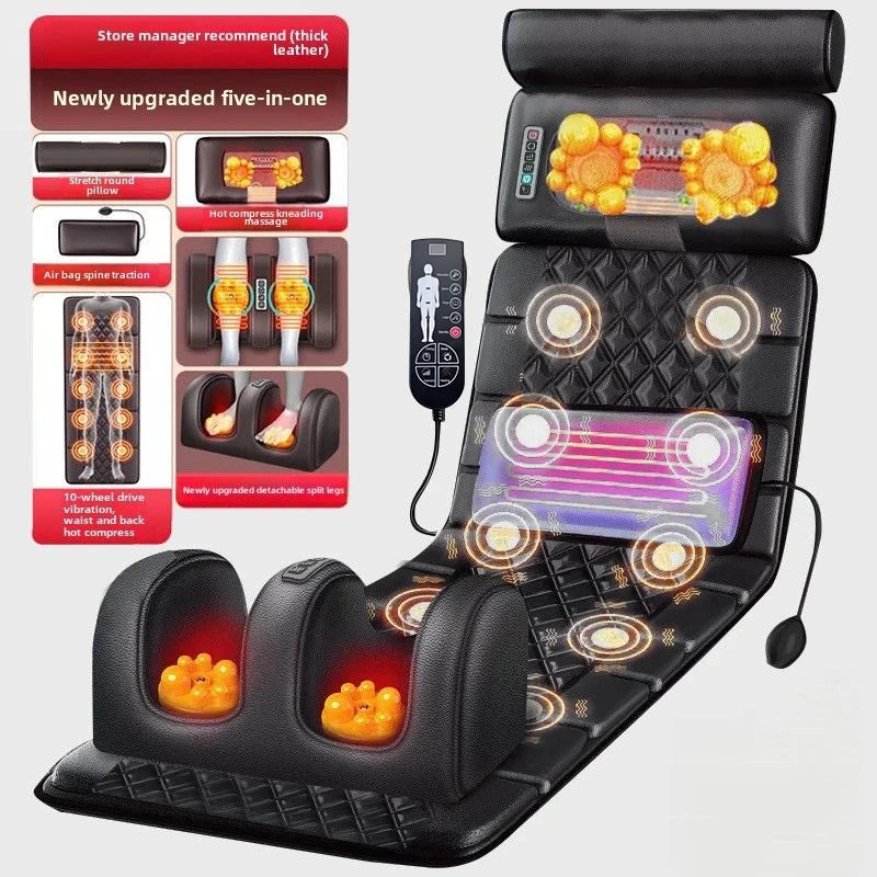 Electric Heated Full Body Massage Mat with Heat | Multi-Zone Kneading, Vibration & Air Compression (Hand Control)