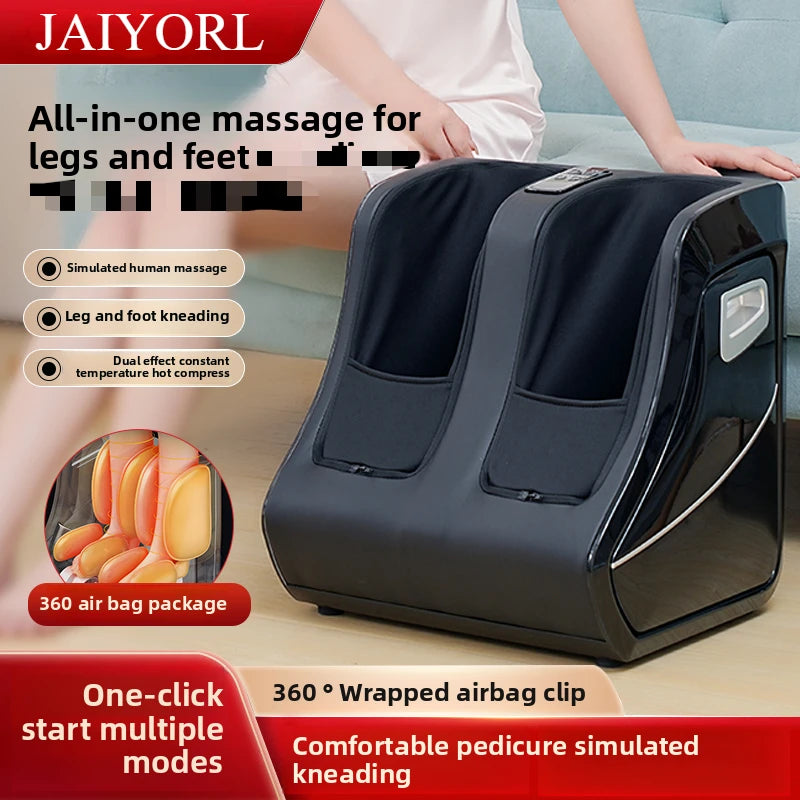 Premium Adjustable Heated Foot & Calf Massager | Shiatsu Deep Kneading, Compression & Vibration for Plantar & Circulation Relief