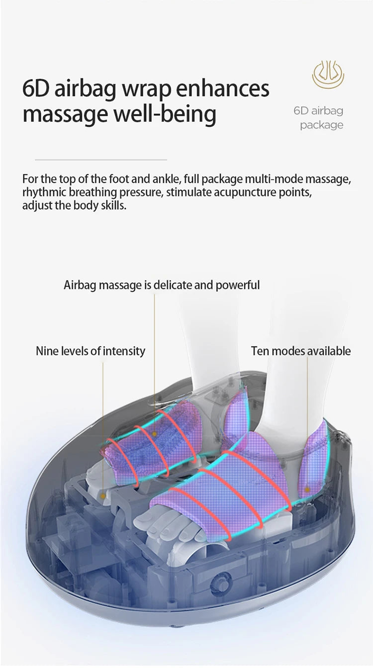 Advanced Foot Massager with Multi-Mode Therapy | Heated Kneading, Vibration & Acupressure for Relieves Leg & Foot Soreness