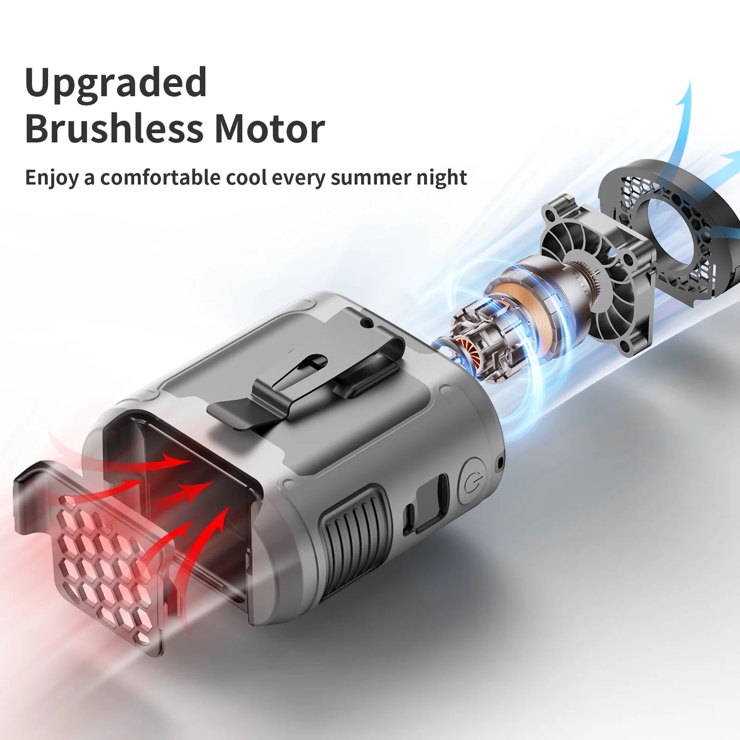 Multi-Functional 20000mAh Portable Waist & Neck Fan with Power Bank & LED Light | High-Powered Outdoor Personal Cooler