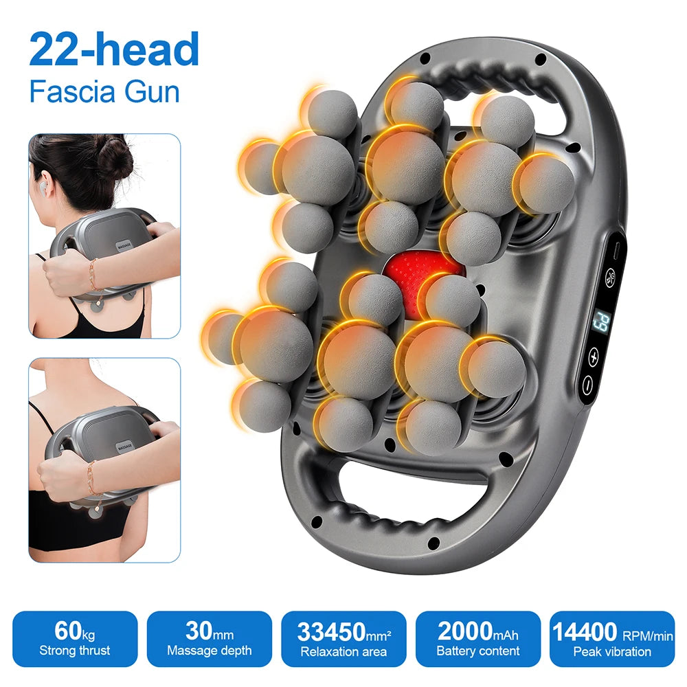 Professional 42-Head High-Frequency Percussion Massage Gun | Deep Tissue Vibration for Full Body & Muscle Relaxation | Pain Relief (Back, Neck, Shoulder)