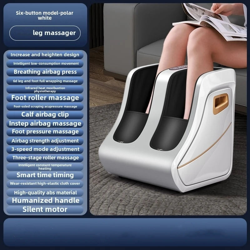 Premium Adjustable Heated Foot & Calf Massager | Shiatsu Deep Kneading, Compression & Vibration for Plantar & Circulation Relief