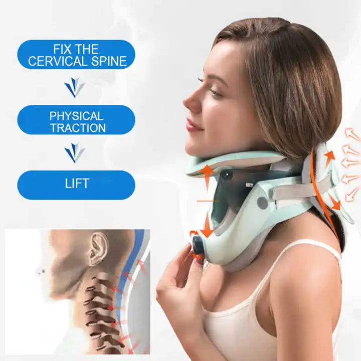 Inflatable Cervical Neck Traction Collar | Adjustable Air Sac Design for Spine Alignment & Home Use
