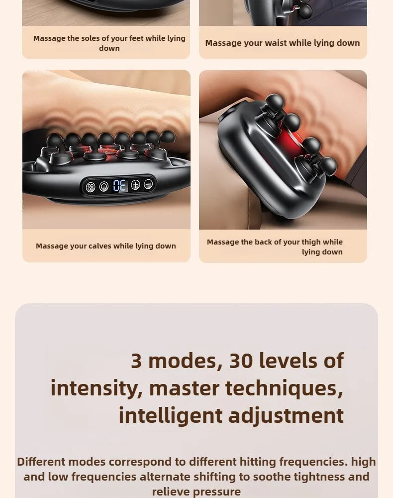 Professional High-Quality 32-Head Deep Tissue Massage Gun | Wireless High-Frequency Vibration with Red Light Therapy for Deep Muscle Relief | Red Light for Full Body Relaxation