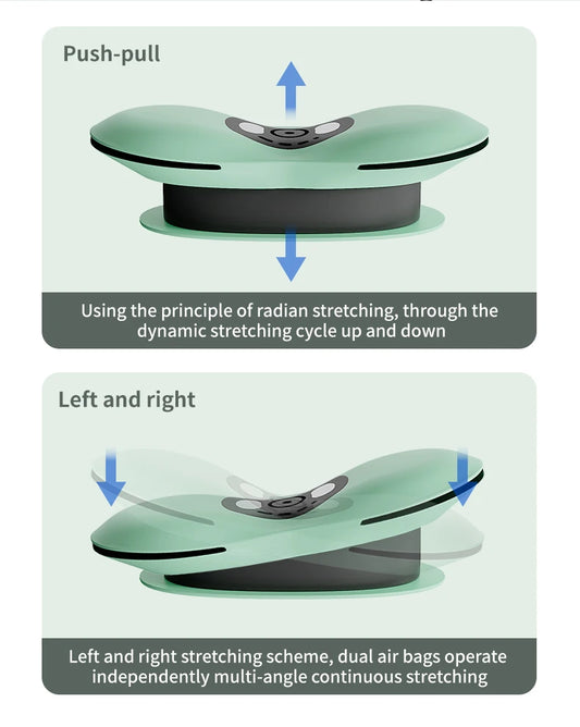 Premium Waist Massager with Heat & Dynamic Stretching | Low-Frequency Vibration & Multi-Axis Motion for Spinal Support | Airbag Traction for Core Relief