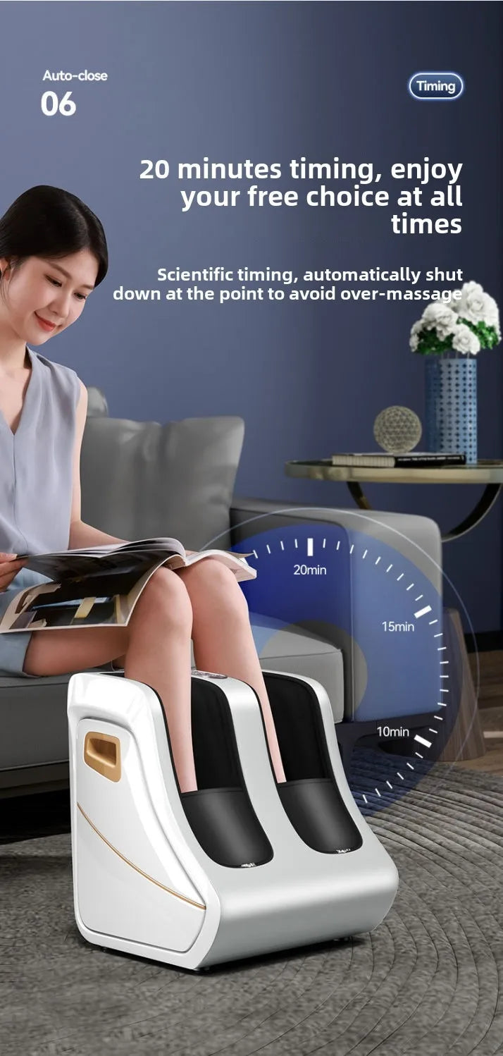 Premium Adjustable Heated Foot & Calf Massager | Shiatsu Deep Kneading, Compression & Vibration for Plantar & Circulation Relief