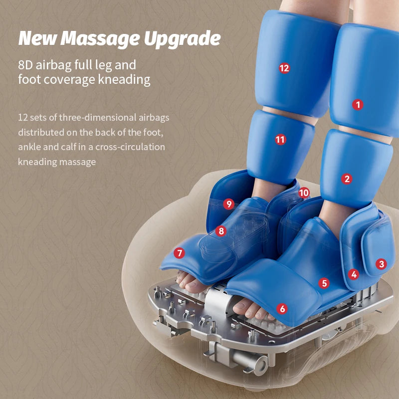 Advanced Multi-Function Electric 8D Foot & Calf Massager | Multi-Functional Kneading, Heating, Rolling & Airbag Compression