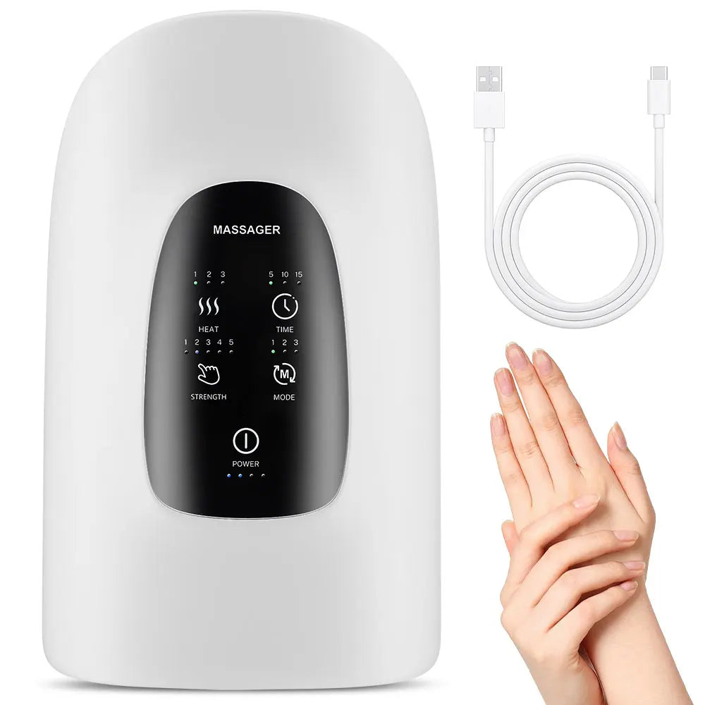 Smart Heated Wireless Electric Hand Massager | Air Compression & Hot Compress for Arthritis, Numbness & Muscle Relief