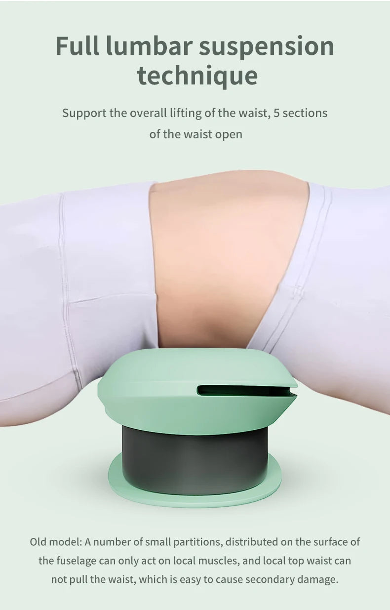 Premium Waist Massager with Heat & Dynamic Stretching | Low-Frequency Vibration & Multi-Axis Motion for Spinal Support | Airbag Traction for Core Relief
