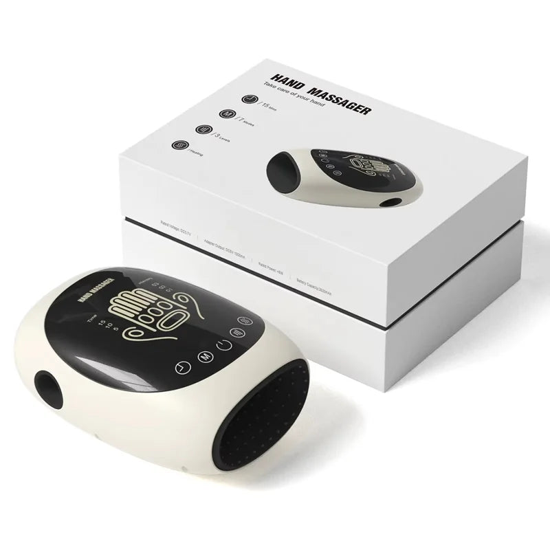 Portable Cordless Electric Hand Massager with Heat Compression | Point Therapy for Carpal Tunnel & Pain Relief