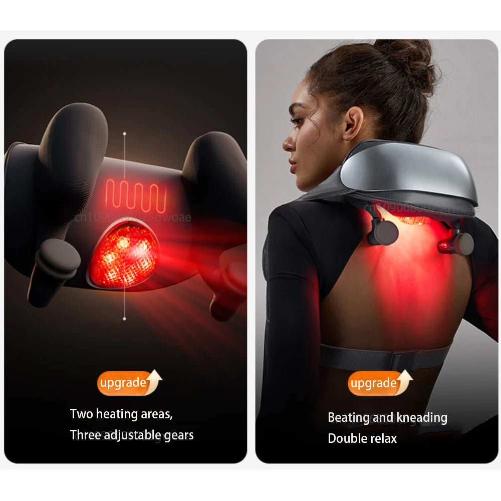 Deep Tissue Premium Shiatsu Neck & Shoulder Massager with Heat | Kneading, Stress & Discomfort Relief & Beating for Pain Relief