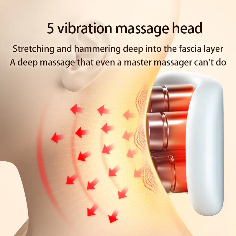 Smart Portable Neck & Shoulder Massager | Heating & Vibration Therapy for Cervical Health Care Device