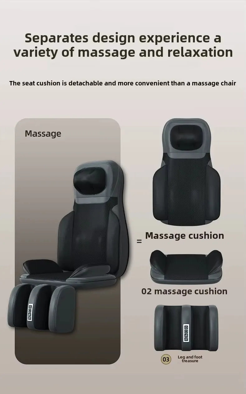 5 in 1 Folding Chair Type Massager Massage Chair Power Full Body Massager Neck Shoulder Rolling Pad Waist Back Cervical Spine Cu