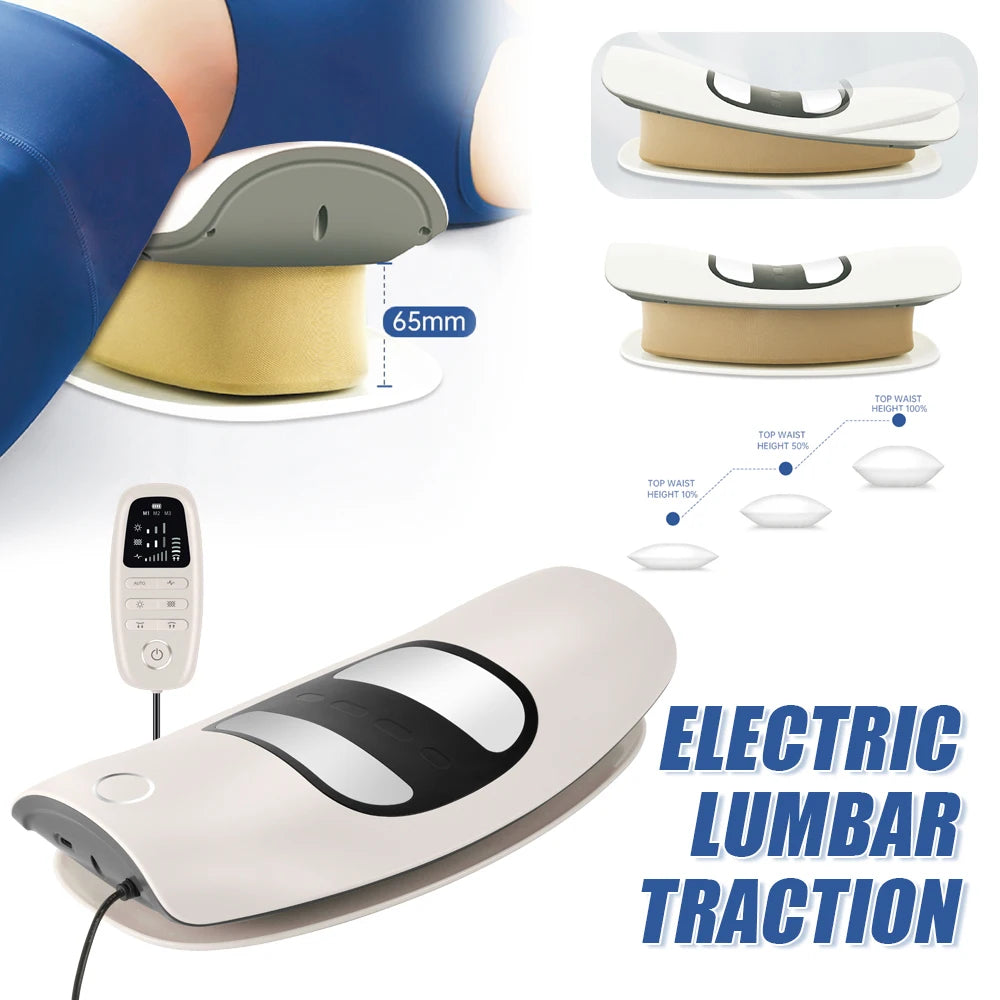 Premium Adjustable Electric Lumbar Massager | Vibration Therapy & Spinal Traction Device for Waist & Back Support | Device for Core, Waist Pain Relief & Spine Health