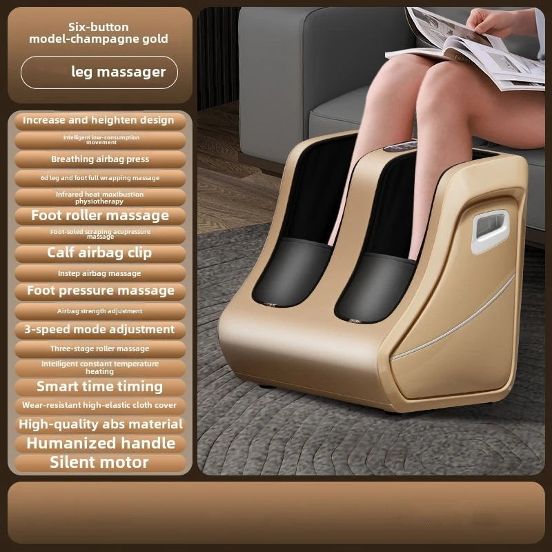 Premium Adjustable Heated Foot & Calf Massager | Shiatsu Deep Kneading, Compression & Vibration for Plantar & Circulation Relief