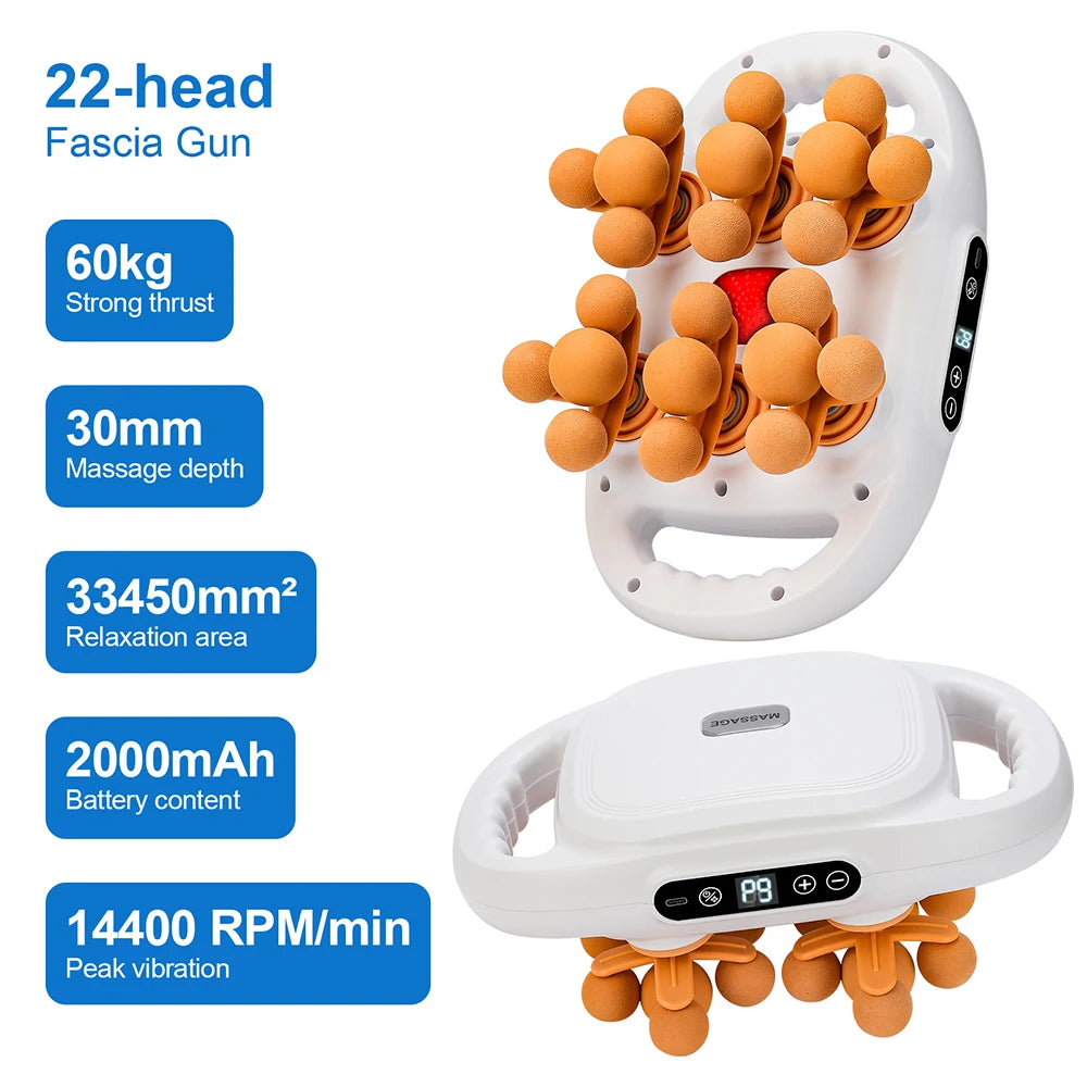 Professional 42-Head High-Frequency Percussion Massage Gun | Deep Tissue Vibration for Full Body & Muscle Relaxation | Pain Relief (Back, Neck, Shoulder)