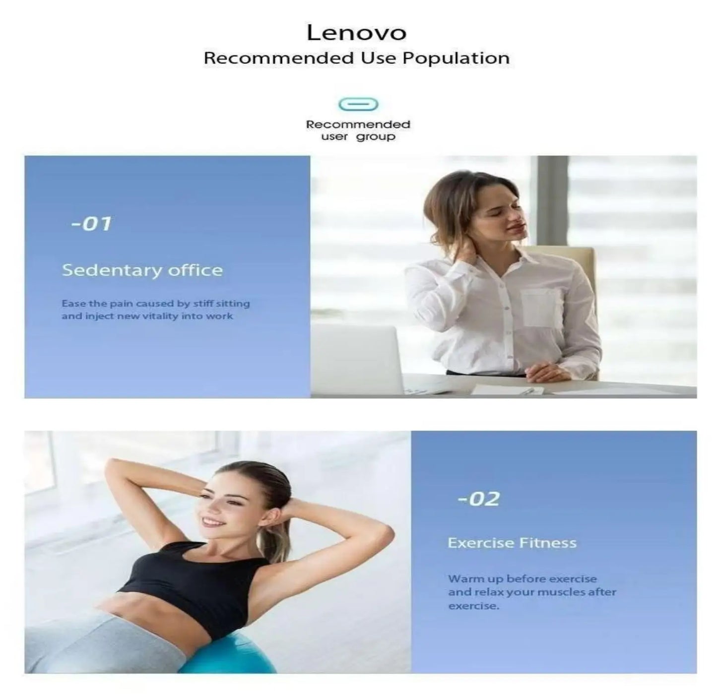 Lenovo Deep Tissue Smart Percussion Massage Gun | Muscle Soreness Relief & Fitness Recovery (LED Touch, 8 Heads)