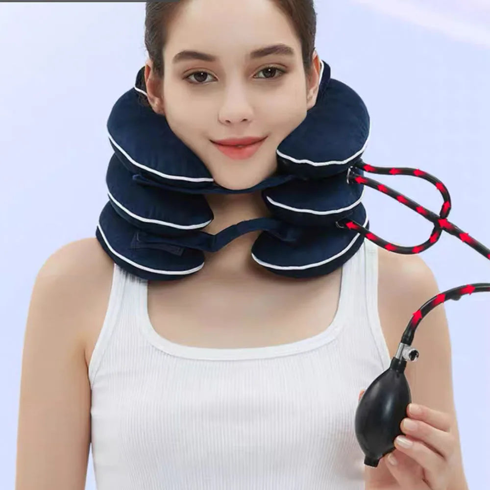 Inflatable Cervical Neck Traction Device | Relief for Chronic Neck & Shoulder Pain, Spinal Alignment