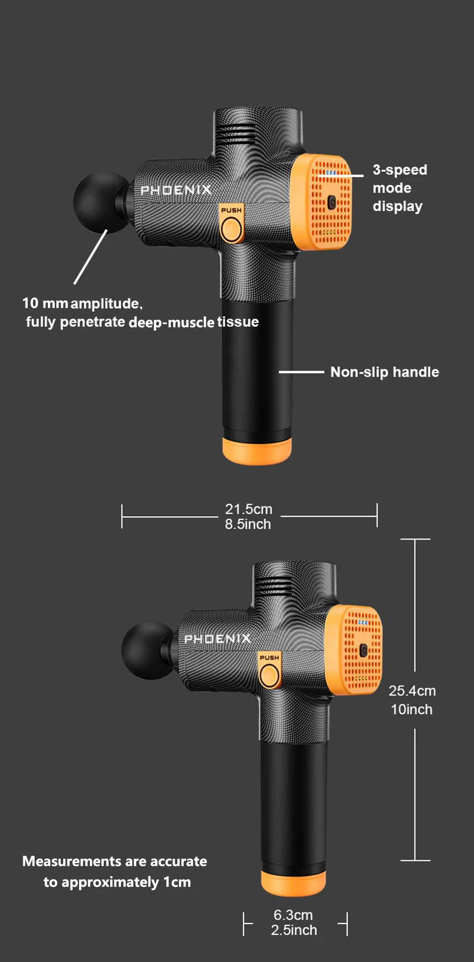 Phoenix A2 Deep Tissue Massage Gun | Portable Percussion Massager for Muscle Relaxation & Fascia Release
