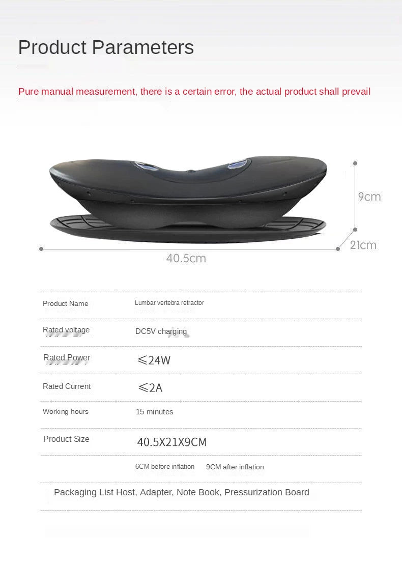 EMS & Advanced Inflatable Lumbar Traction Device | Airbag Compression Massager for Spinal Relief & Back Pain Relief