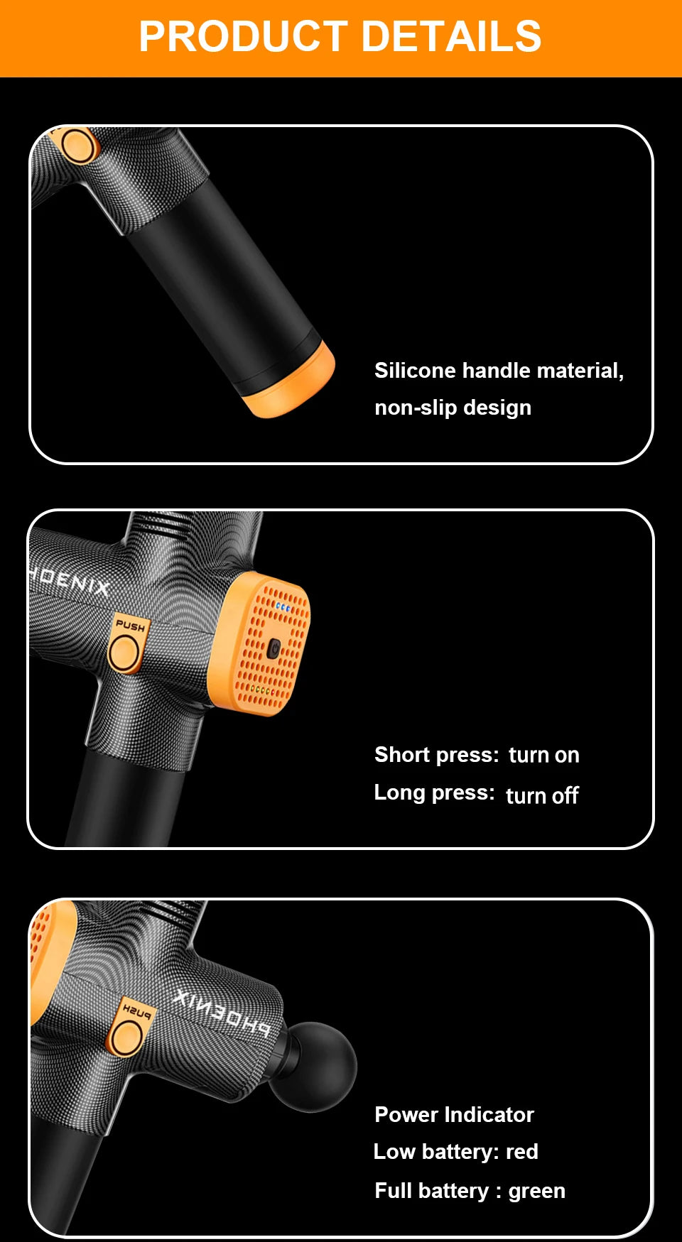 Phoenix A2 Deep Tissue Massage Gun | Portable Percussion Massager for Muscle Relaxation & Fascia Release
