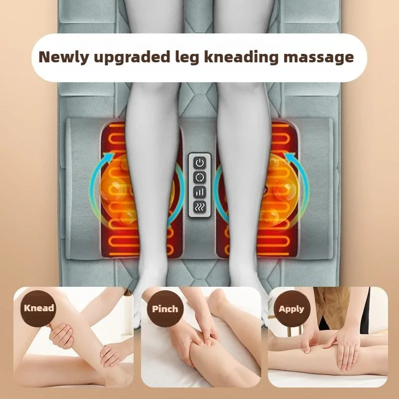 Electric Heated Full Body Massage Mat with Heat | Multi-Zone Kneading, Vibration & Air Compression (Hand Control)