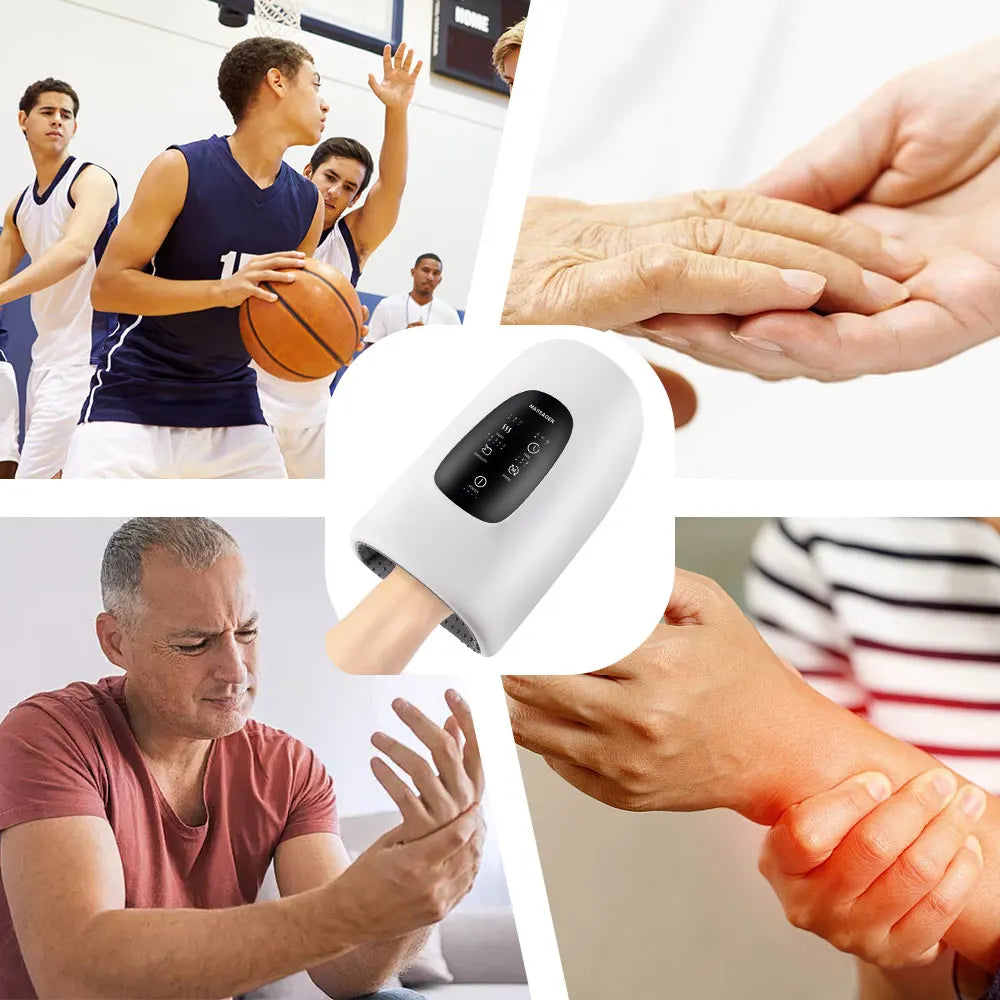 Smart Heated Wireless Electric Hand Massager | Air Compression & Hot Compress for Arthritis, Numbness & Muscle Relief