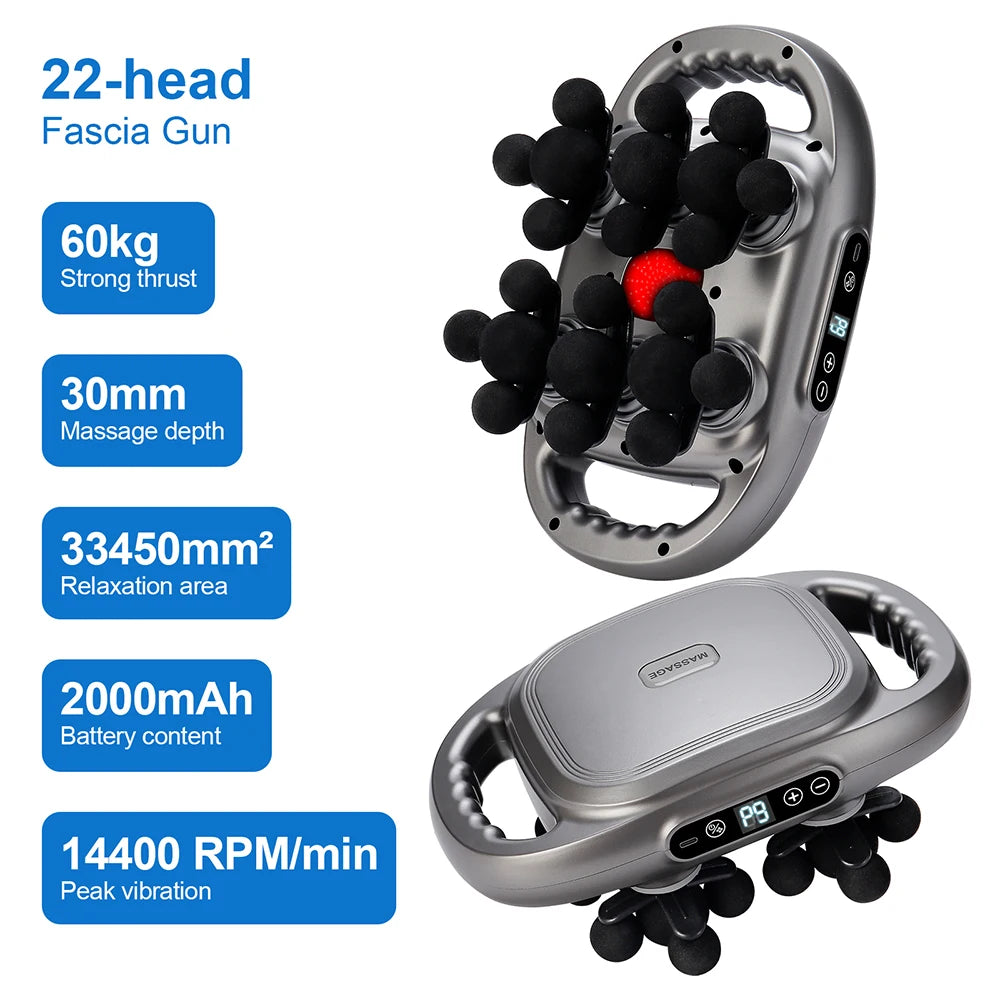 Professional 42-Head High-Frequency Percussion Massage Gun | Deep Tissue Vibration for Full Body & Muscle Relaxation | Pain Relief (Back, Neck, Shoulder)