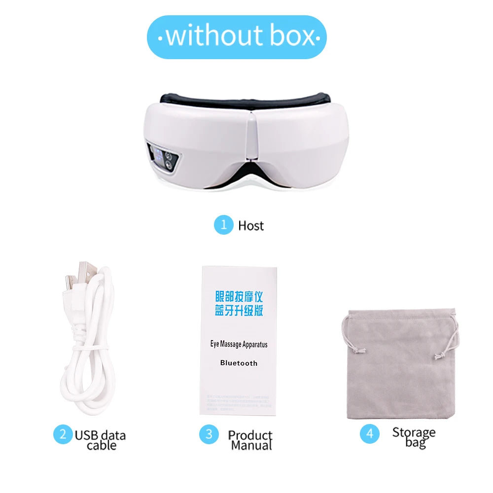 Luxurious 6D Smart Eye Massager with Air Compression & Bluetooth Music | Vibration Therapy for Eye Care