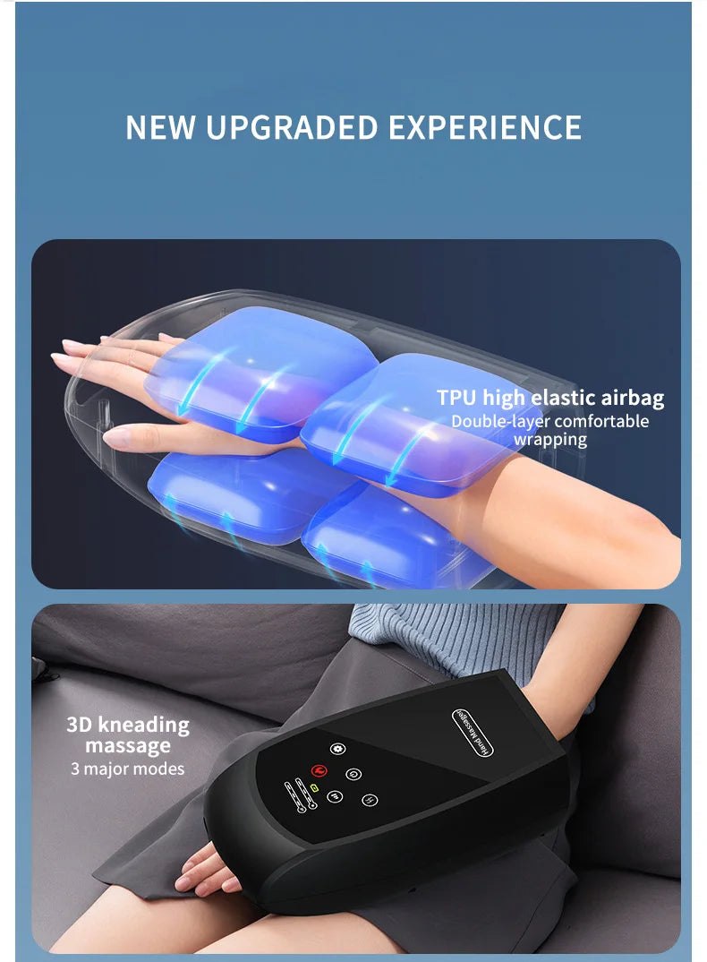 Smart Premium Cordless Electric Hand Massager | Airbag Compression, Warm Heat & Vibration for Finger & Palm Relief [Touchscreen]