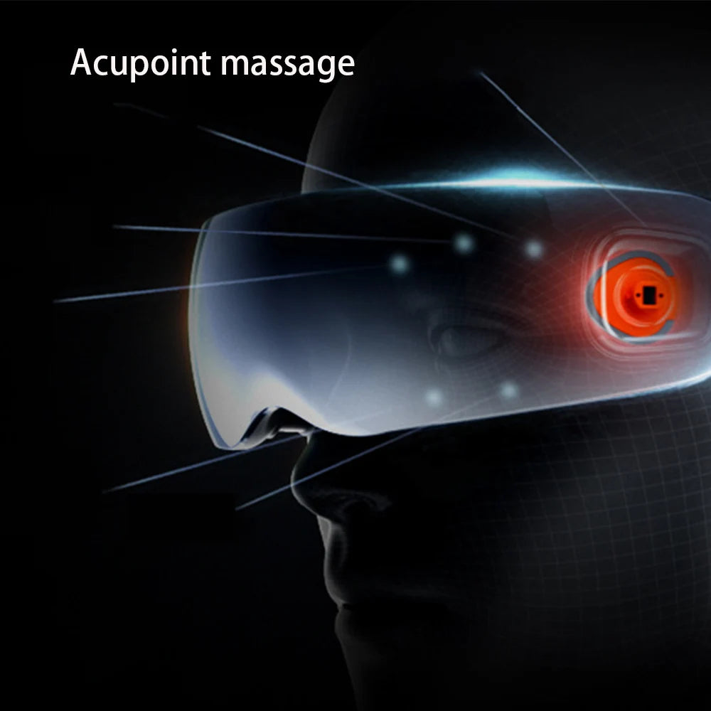 Advanced Electric Heated Eye Massager with 12 Acupressure Heads | Vibration Therapy for Deep Relaxation & Eye Fatigue Relief