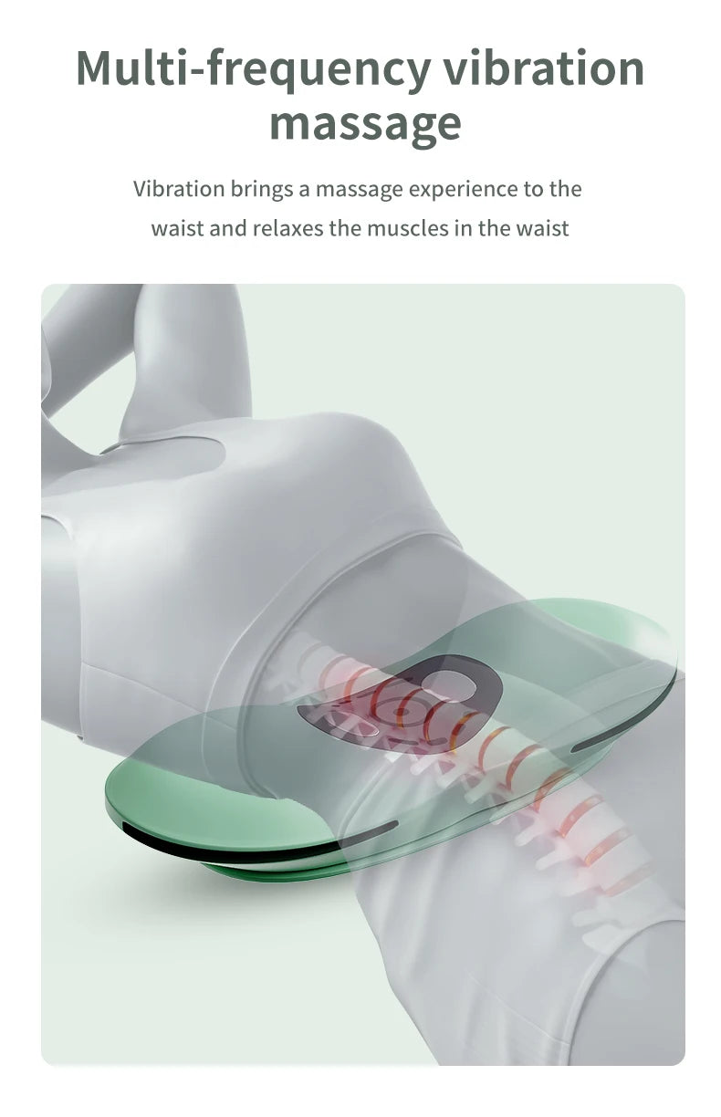 Premium Waist Massager with Heat & Dynamic Stretching | Low-Frequency Vibration & Multi-Axis Motion for Spinal Support | Airbag Traction for Core Relief