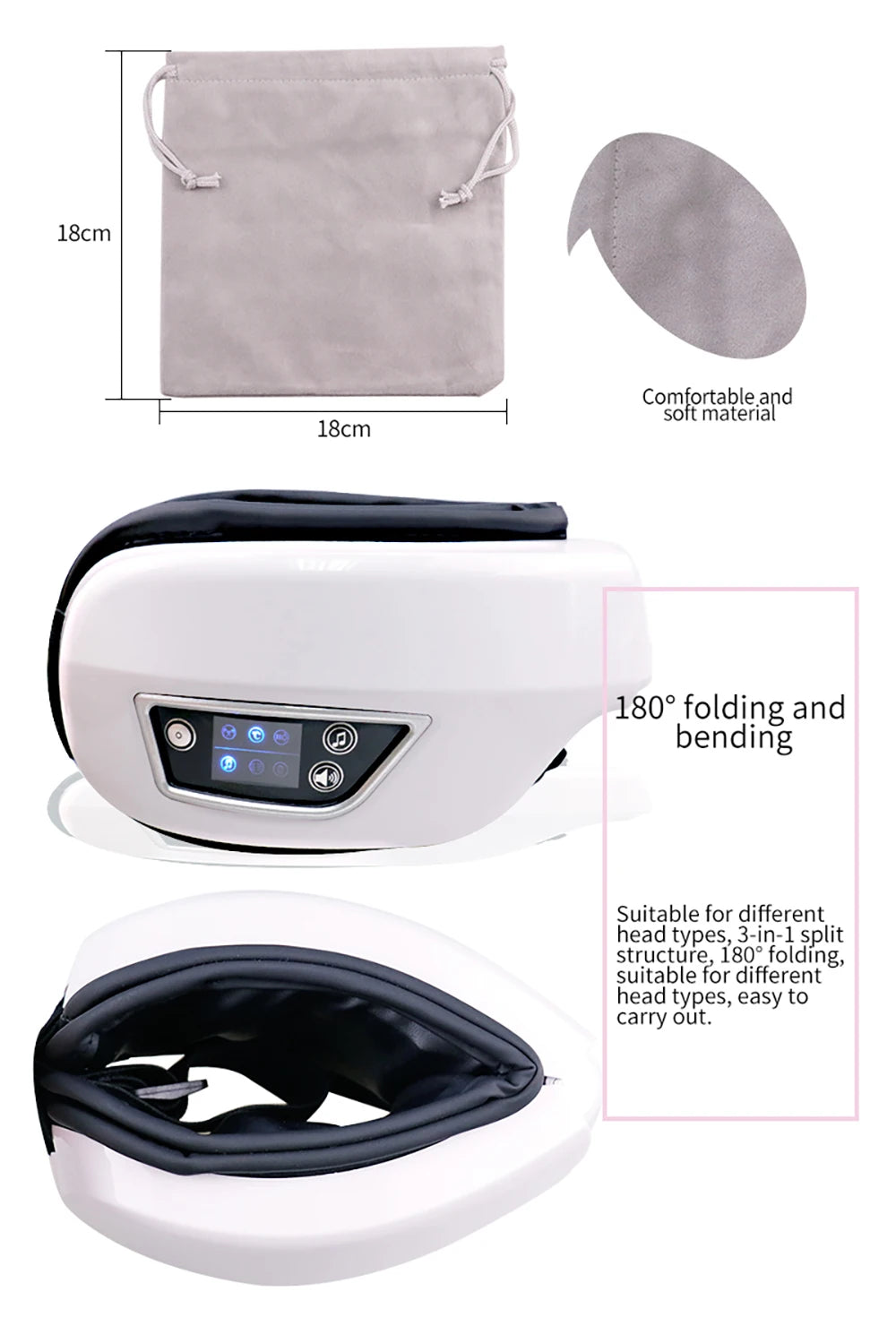 Luxurious 6D Smart Eye Massager with Air Compression & Bluetooth Music | Vibration Therapy for Eye Care