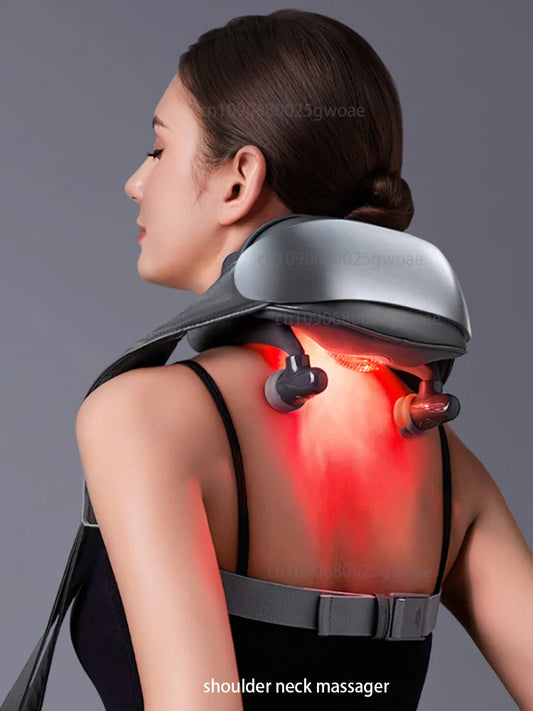 Deep Tissue Premium Shiatsu Neck & Shoulder Massager with Heat | Kneading, Stress & Discomfort Relief & Beating for Pain Relief