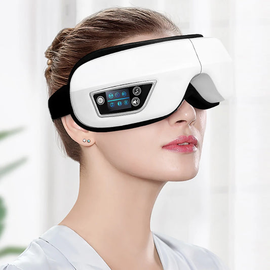 Luxurious 6D Smart Eye Massager with Air Compression & Bluetooth Music | Vibration Therapy for Eye Care