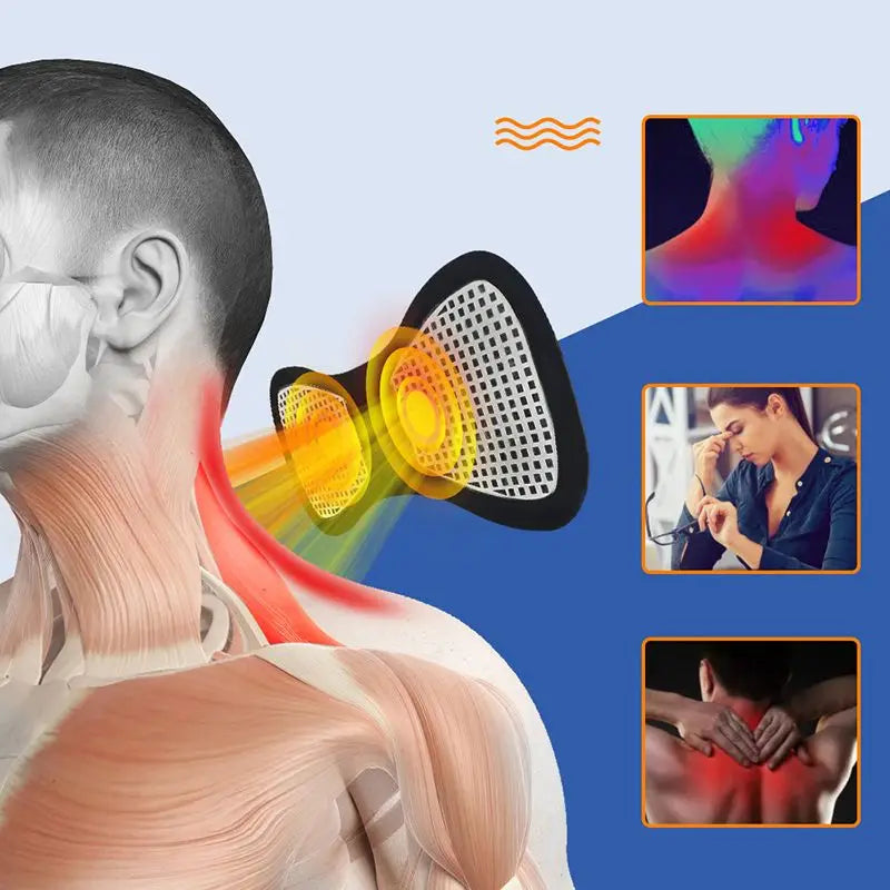 Discreet Relief: Intelligent Mini Neck & Shoulder Massage Patch | Portable, USB Rechargeable with Multi-Level Intensity Adjustment