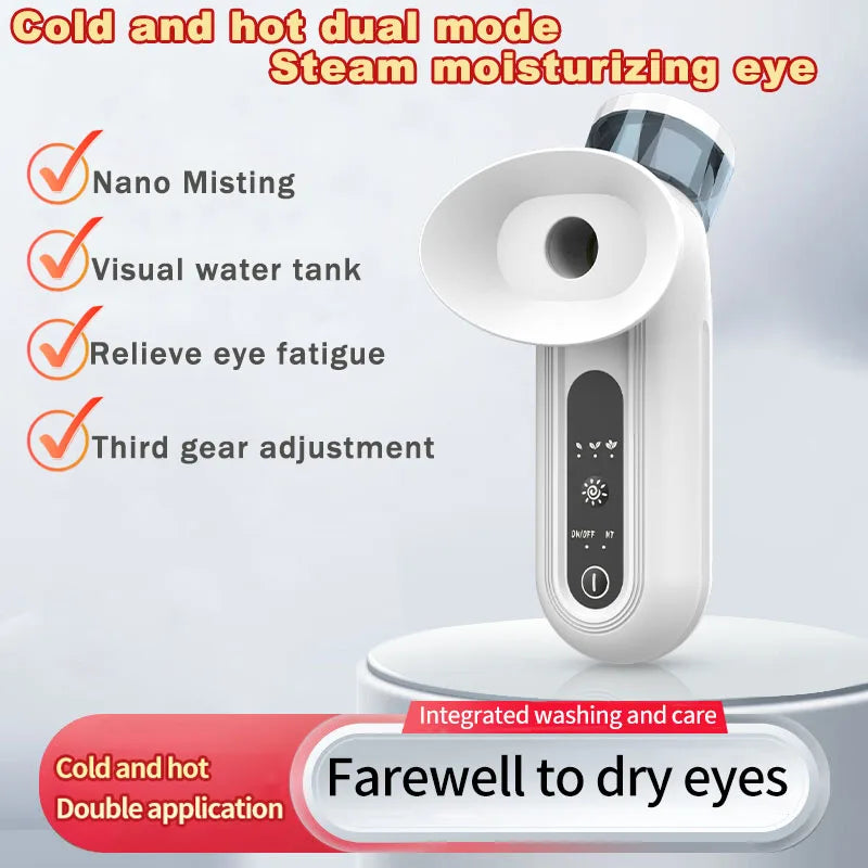 Electric Nano Steam Eye Massager | Hot Compress & Moisturising Spray for Eye Fatigue Relief